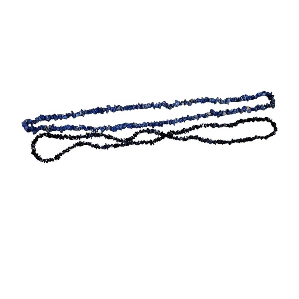 Lapis lazuli and Sodalite Rough Cut Necklaces 34" each Blue - Picture 2 of 2